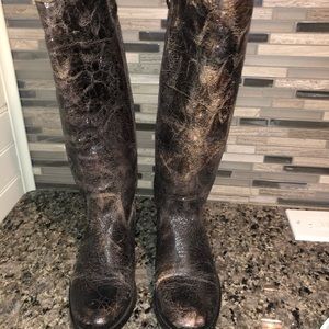Frye Melissa button boots glazed distressed